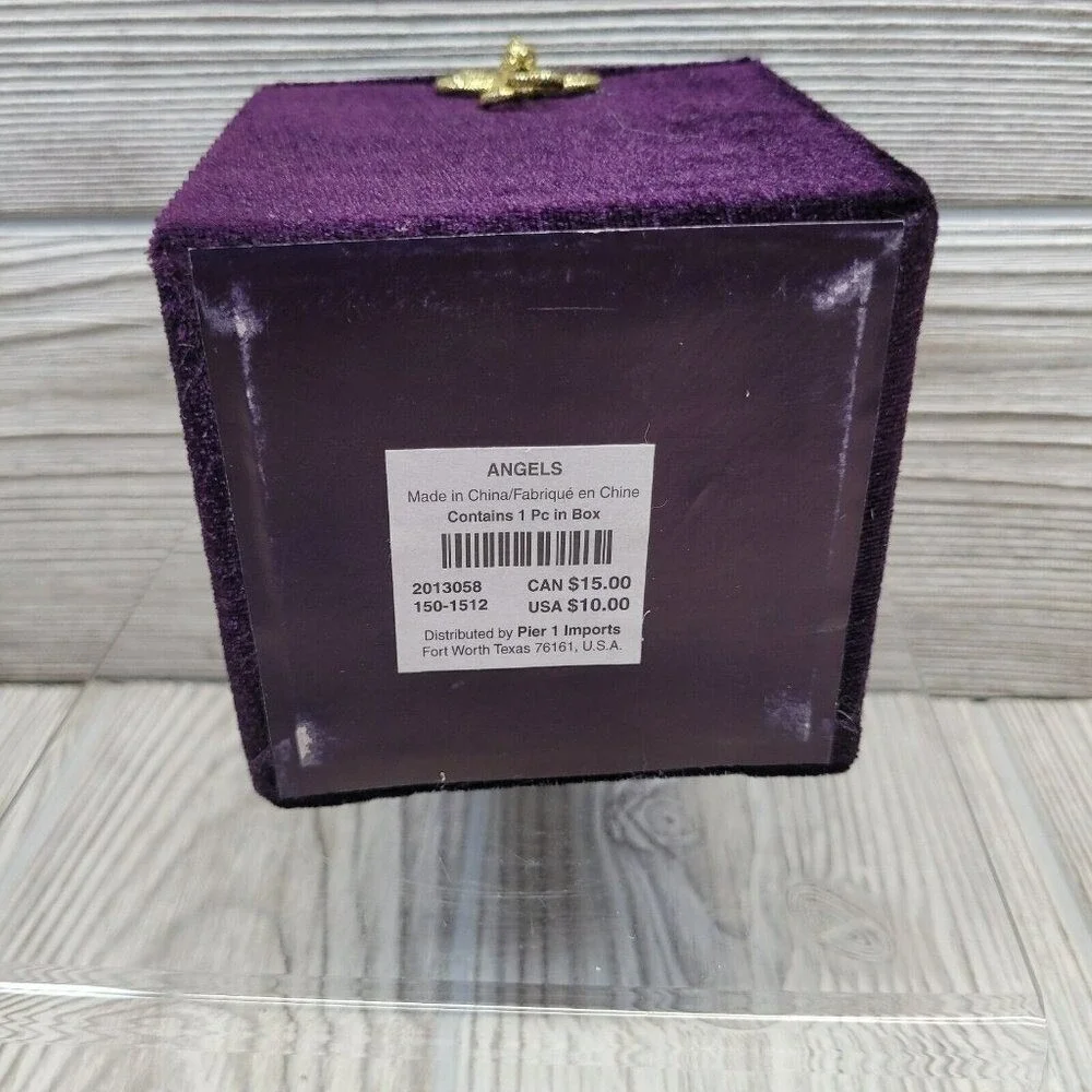 Pier 1‎ Li Bien Ornament 2004 Purple Angels Hand Painted Glass Boxed